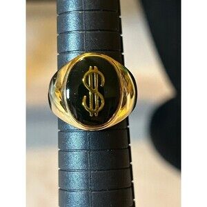 Gold Tone Money Bling Fashion Ring Size 8